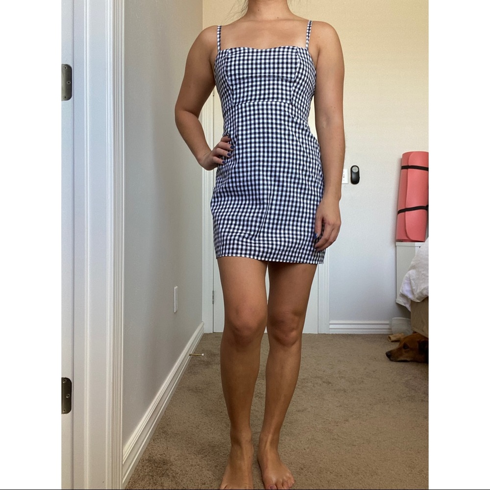 Brandy Melville black/white plaid dress (small)